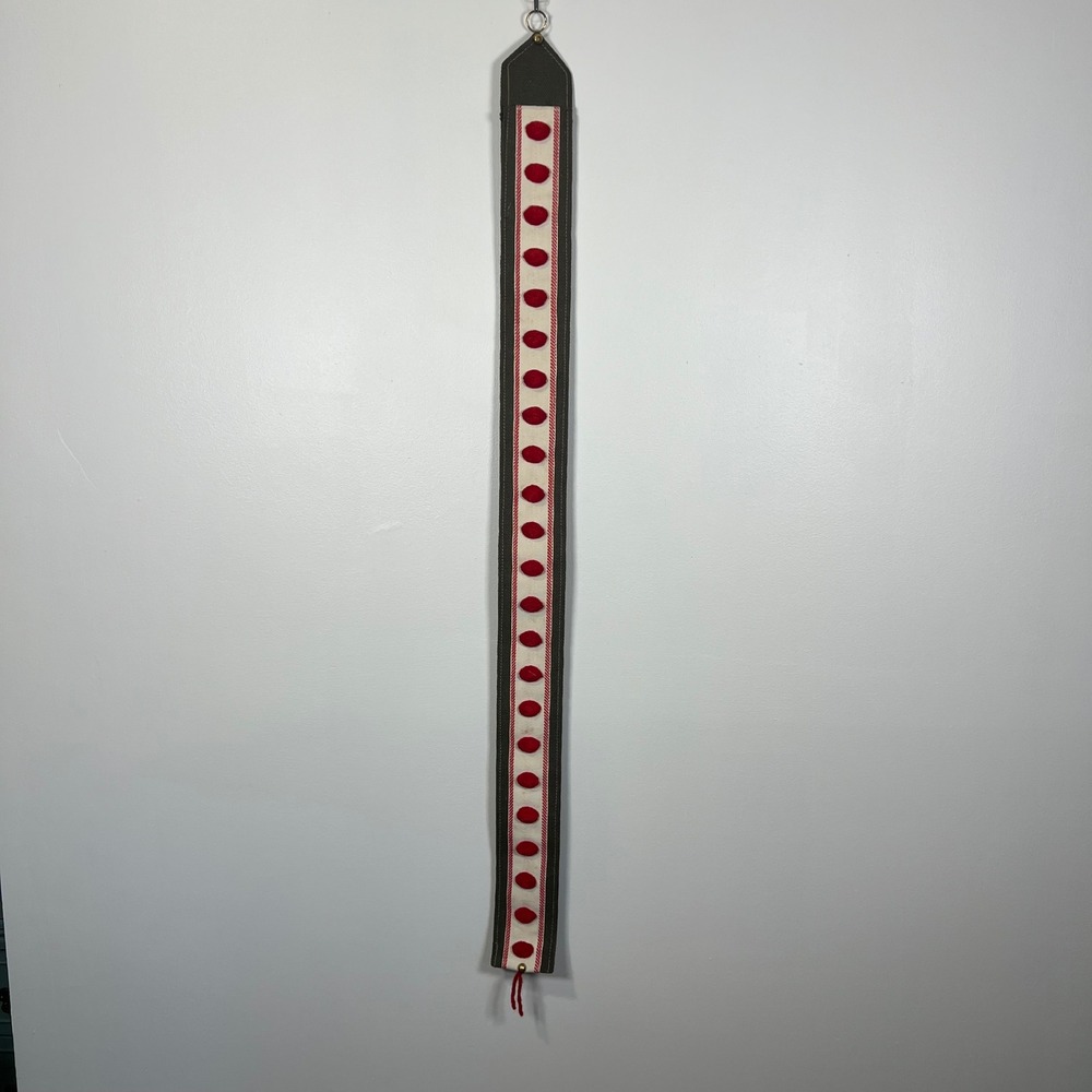 Blind Rehabilitation Workshop Yardstick Holder Olive Canvas Pom Pom Trim 38in